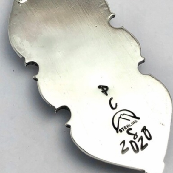 Pacific Crest Silver moonstone and turquoise sterling silver pendant - Picture 6 of 13